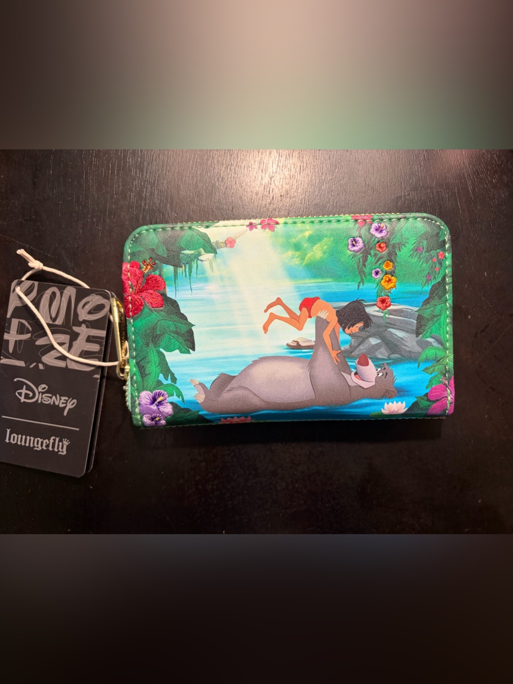 Loungefly Green Mowgli & Baloo Zip Around Wallet